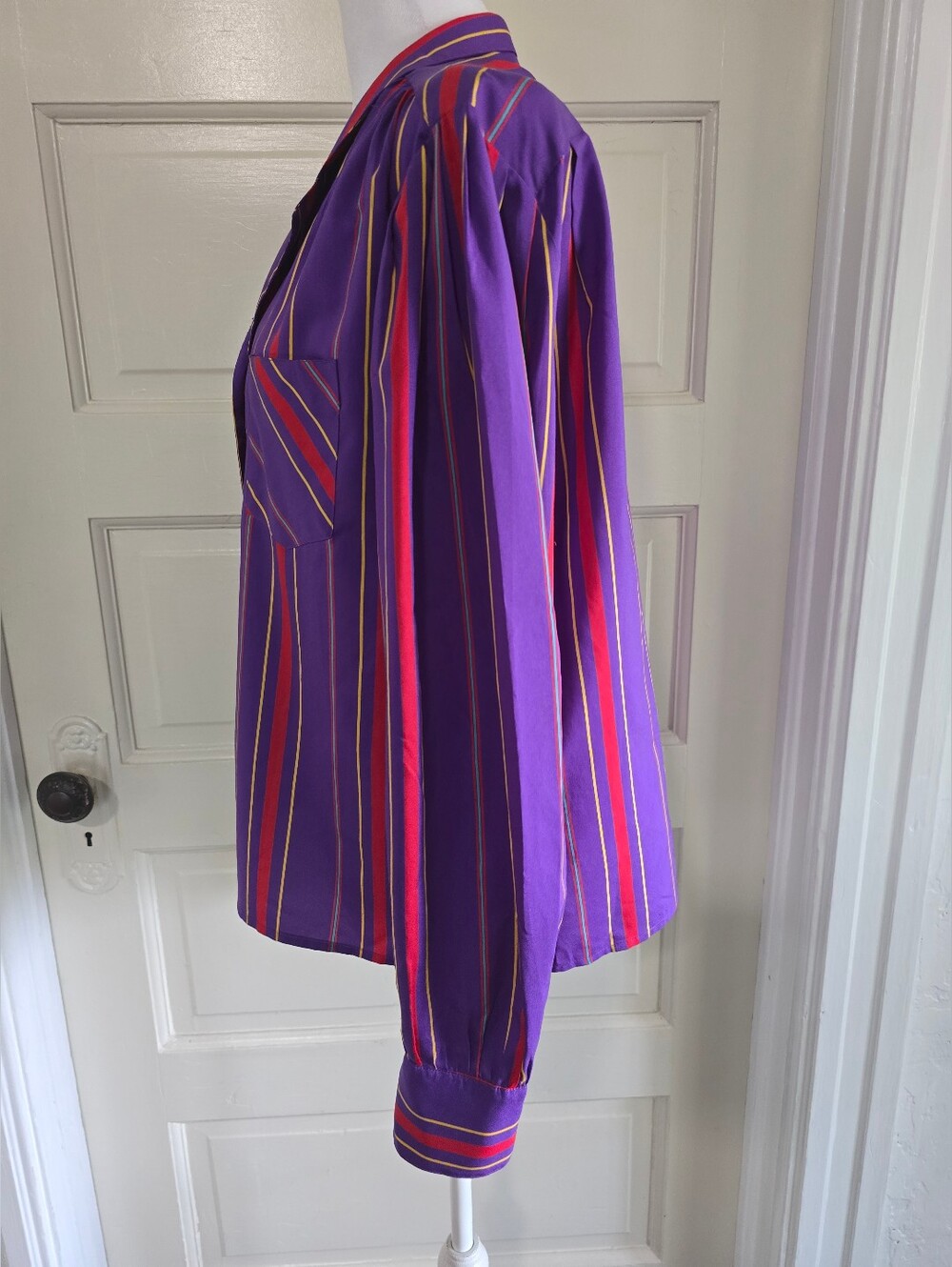 Vintage Josephine Purple Striped Button-Down Shirt - Picture 6 of 12